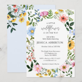 Little Wildblomma Flower Baby Shower Inbjudningar