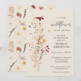 Little Wildblomma Flower Baby Shower Inbjudningar