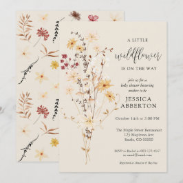 Little Wildblomma Flower Baby Shower Inbjudningar