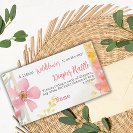 Little Wildblomma Peach Blommigt Baby Shower Disko Tilläggskort