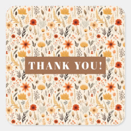 Little Wildblomma Turning en Birthday Fyrkantigt Klistermärke