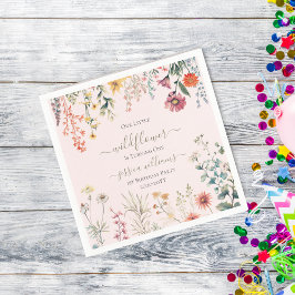 Little Wildblomma Turning En Söt 1:a födelsedagen Pappersservett