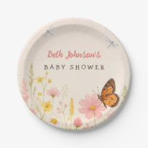 Little WildblommBaby Shower Papper Tallrikar
