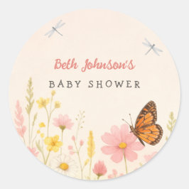 Little WildblommBaby Shower Stickers Runt Klistermärke