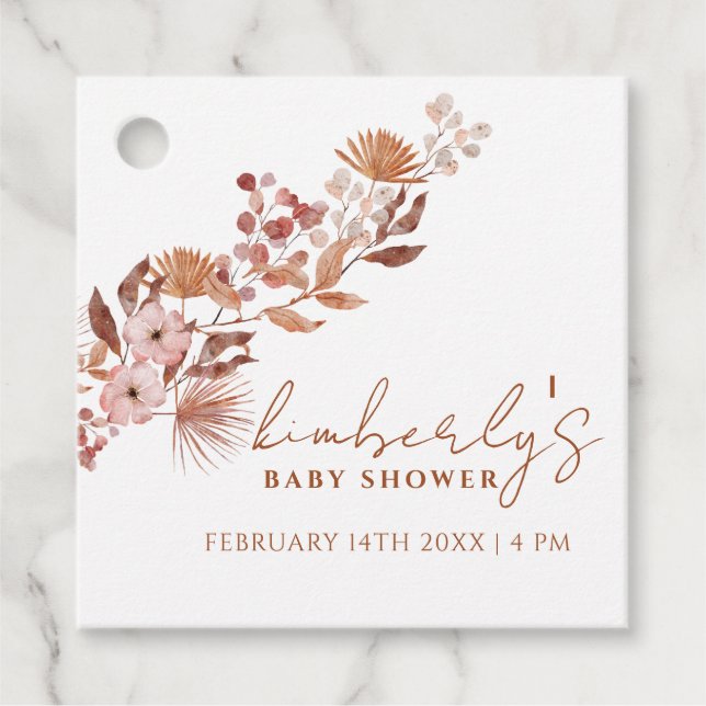 Little WildblommBoho | Fall Baby Shower Gåvor Etiketter (Framsida)