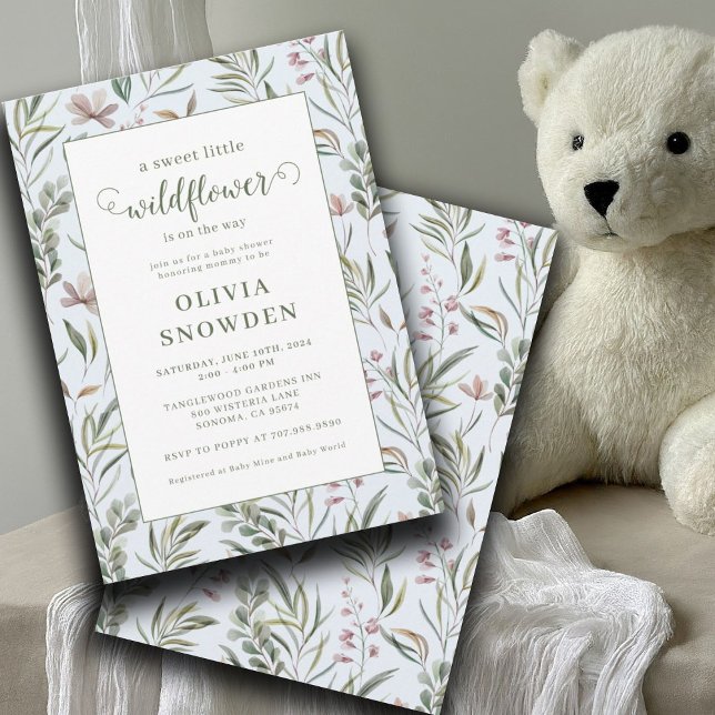 Little WildblommBoy Baby Shower Inbjudningar (Skapare uppladdad)