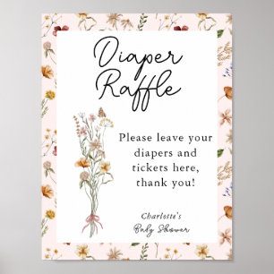Little Wildblomme Rosa Baby Shower Raffle Poster
