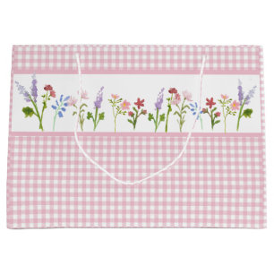 Little Wildblomme Rosa Gingham Check Gift Bag