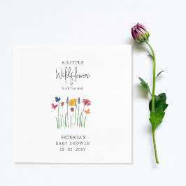 Little Wildblomme Söt Flicka Baby Shower Pappersservett