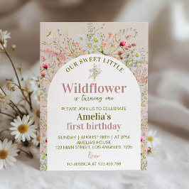 Little Wildbloms Blommigt Garden Birthday Inbjudningar