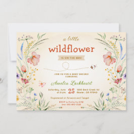 Little Wildbloms Neutralt Baby Shower Sprinkle Inbjudningar