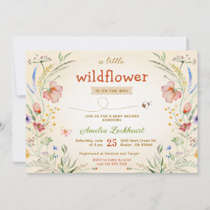 Little Wildbloms Neutralt Baby Shower Sprinkle Inbjudningar
