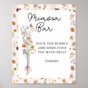 Little Wildbloms Rosa Baby Shower Mimosa Pub Poster