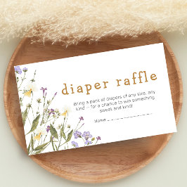 Little Wildflower Baby Shower Diaper Raffle Tilläggskort