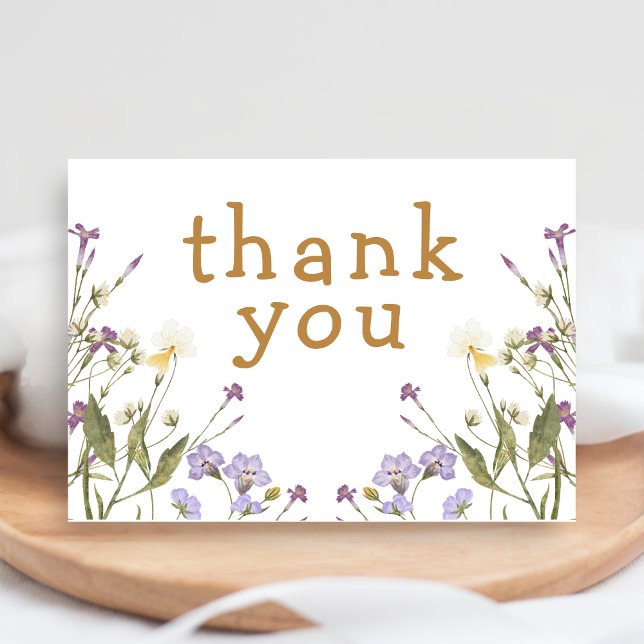 Little Wildflower Baby Shower Tack Kort (Wildflower Baby Shower Thank You Card)