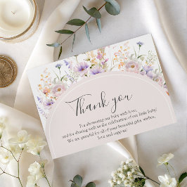 Little Wildflower Baby Shower Thank You Card Tilläggskort