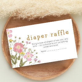 Little Wildflower Boho Baby Shower Diaper Raffle Tilläggskort