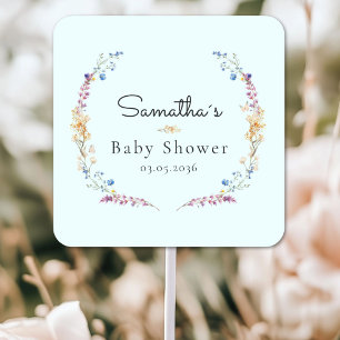 Little Wildflower Boho Dröm - Baby Shower Fyrkantigt Klistermärke