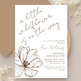 Little Wildflower Neutral Handwritten Baby Shower Inbjudningar