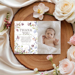 Little Wildflower Photo Thank You Card Inbjudningar