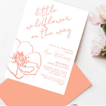 Little Wildflower Pink Handwritten Baby Shower