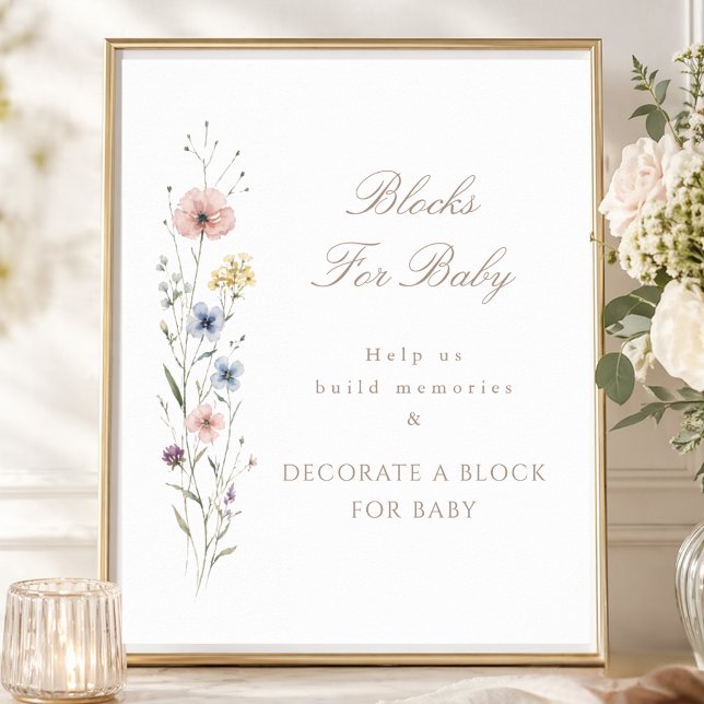 Little Wildflower Shower Activity Blocks For Baby Poster (Skapare uppladdad)
