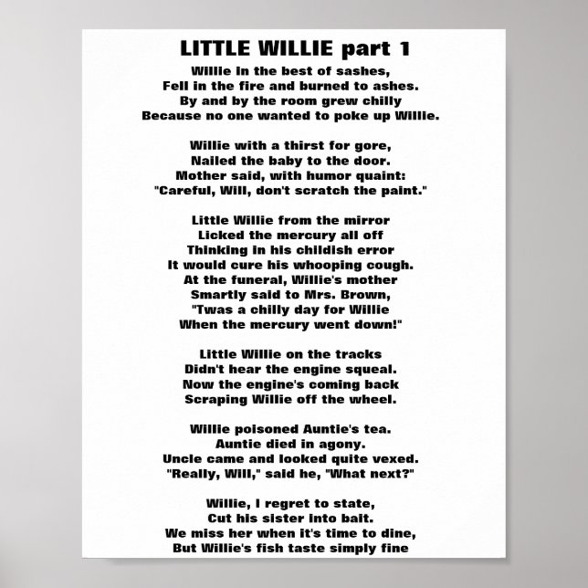 LITTLE WILLIE DIKT 1 POSTER (Framsidan)