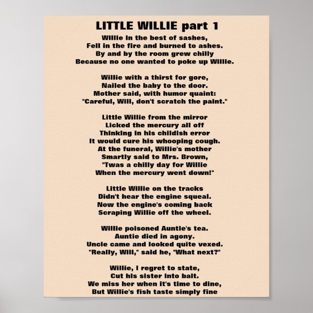LITTLE WILLIE DIKT 1 POSTER (Framsidan)