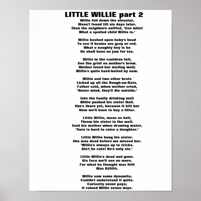 LITTLE WILLIE DIKT 2 POSTER (Framsidan)