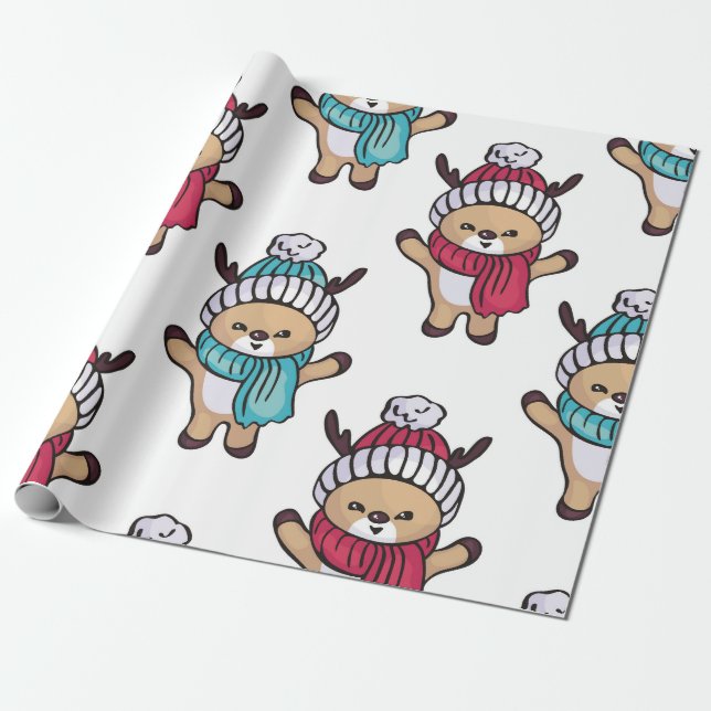 Little Winter Fawns Presentpapper (Utrullad)