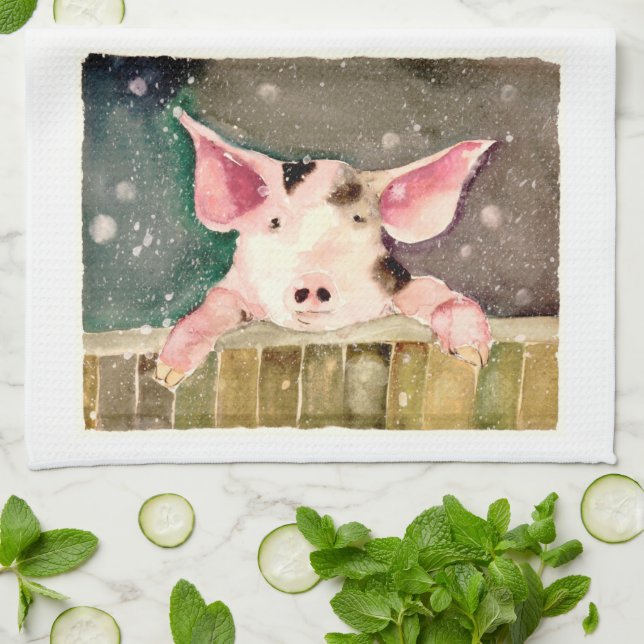 Little Winter Gris Kitchen Towel Kökshandduk (Vikta)