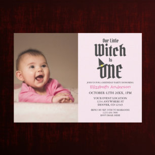 Little Witch 1st Birthday Inbjudningar