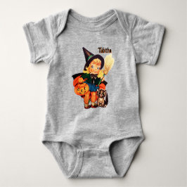 Little Witch Add Namn Cute Halloween T Shirt