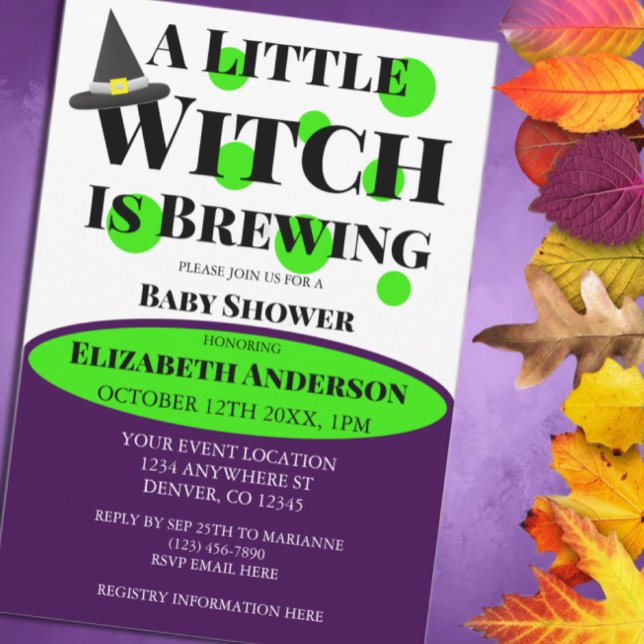 Little Witch andas Halloween Baby Shower Inbjudningar (Skapare uppladdad)