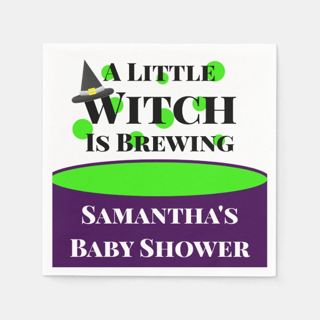 Little Witch andas Halloween Baby Shower Pappersservett (Framsidan)