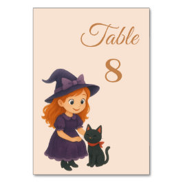 Little Witch & Cat Theme Halloween Baby Shower Bordsnummer