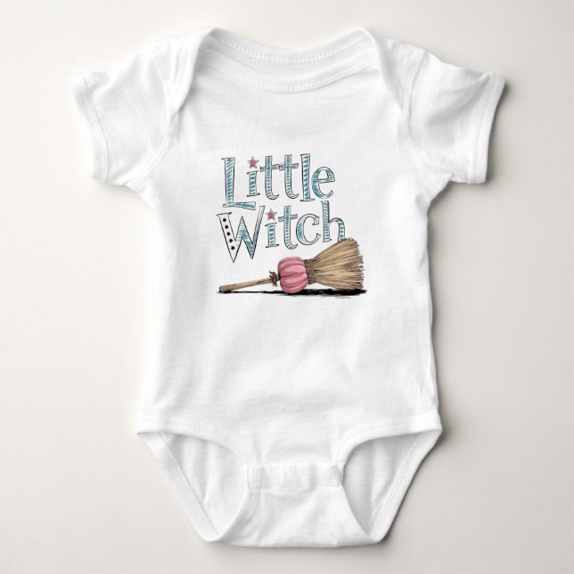 Little Witch Groovy Halloween T Shirt (Framsida)