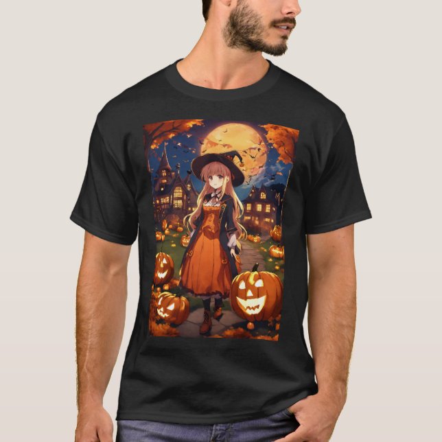 Little Witch Halloween Vintage T Shirt (Framsida)