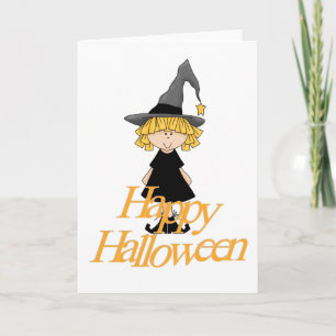 Little Witch Happy halloween Kort