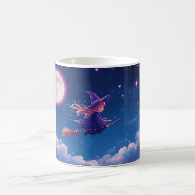 Little Witch Mug | Magical Night Sky Coffee Cup Kaffemugg (Center)