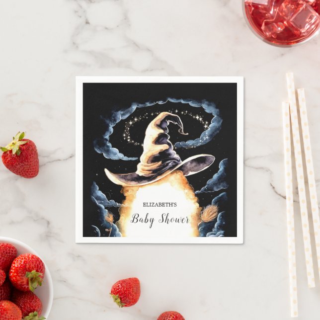 Little Wizard Hat Baby Shower Pappersservett (Insitu)