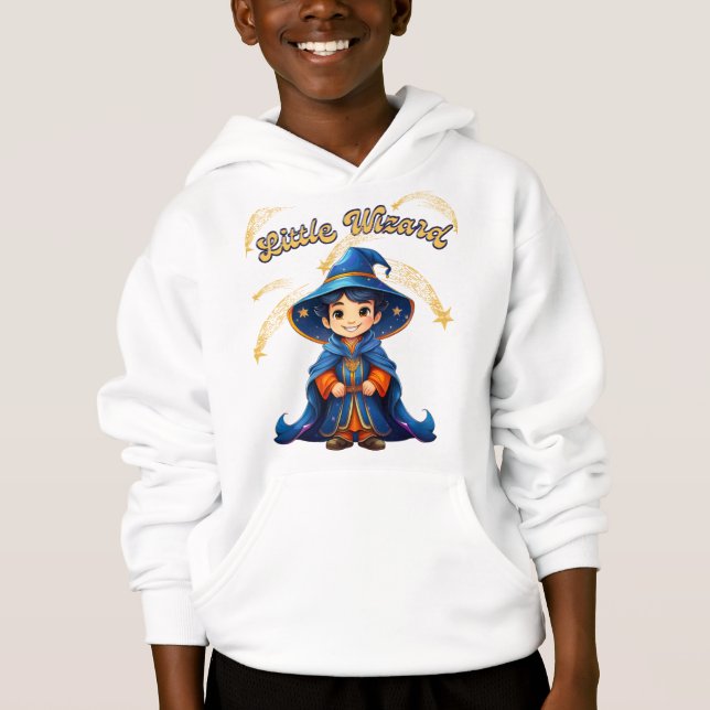 Little Wizard – Kids’ Halloween Hoodie T Shirt (Framsida)