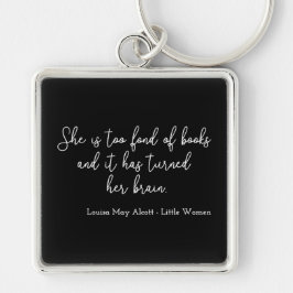 Little Women Quote II - Handwriter Stil Fyrkantig Silverfärgad Nyckelring