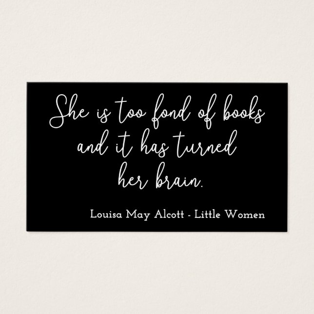 Little Women Quote II - Handwriter Stil Visitkort (Framsidan)