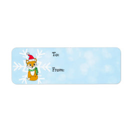 Little Woodland Fox och Snöflingor to och Från Returadress Etikett