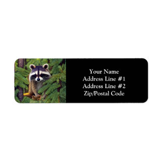 Little Woodland Wilderness Raccoon Returadress Etikett