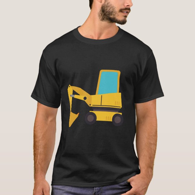 Little Worker Construction Orange Tractor T Shirt (Framsida)