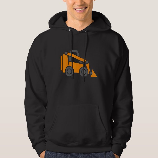 Little Worker Construction Skid Steer Loader Tract Hoodie (Framsida)
