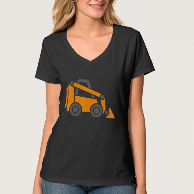 Little Worker Construction Skid Steer Loader Tract T Shirt (Framsida)