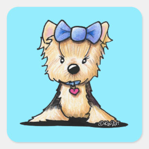 Little Yorkie Boo Fyrkantigt Klistermärke